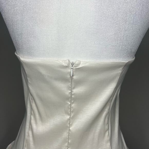 Lucy in the Sky Strapless Corset Bubble Dress Ivory Sz M Bridal Club Preppy Rush - Picture 7 of 12